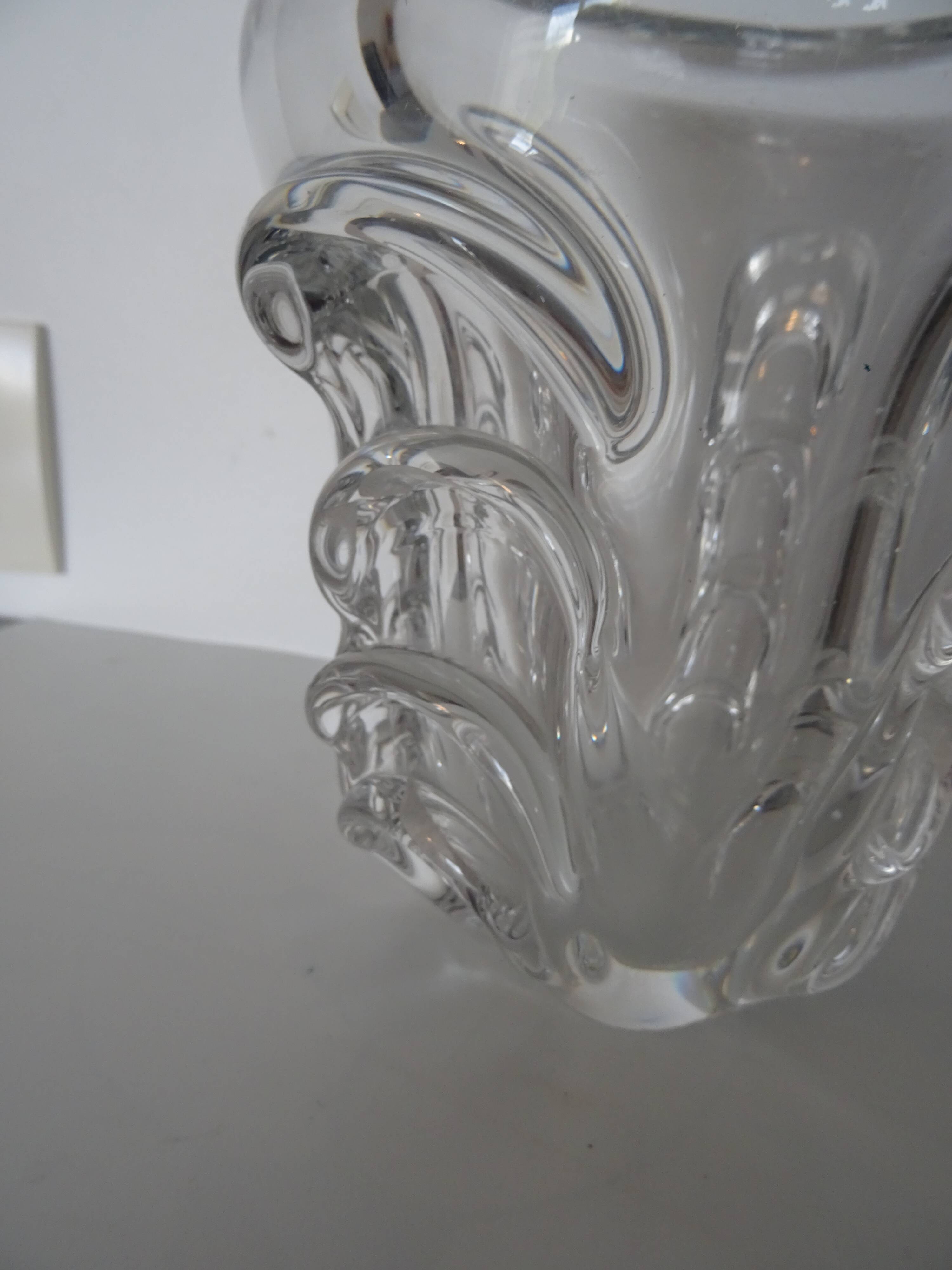 Val Saint Lambert crystal sculptural vase design Antonio and Guido Bon