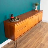 Retro Teak 1960s Long Meredew Sideboard On Hairpin Legs