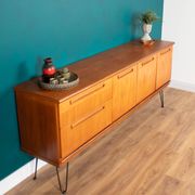 Retro Teak 1960s Long Meredew Sideboard On Hairpin Legs