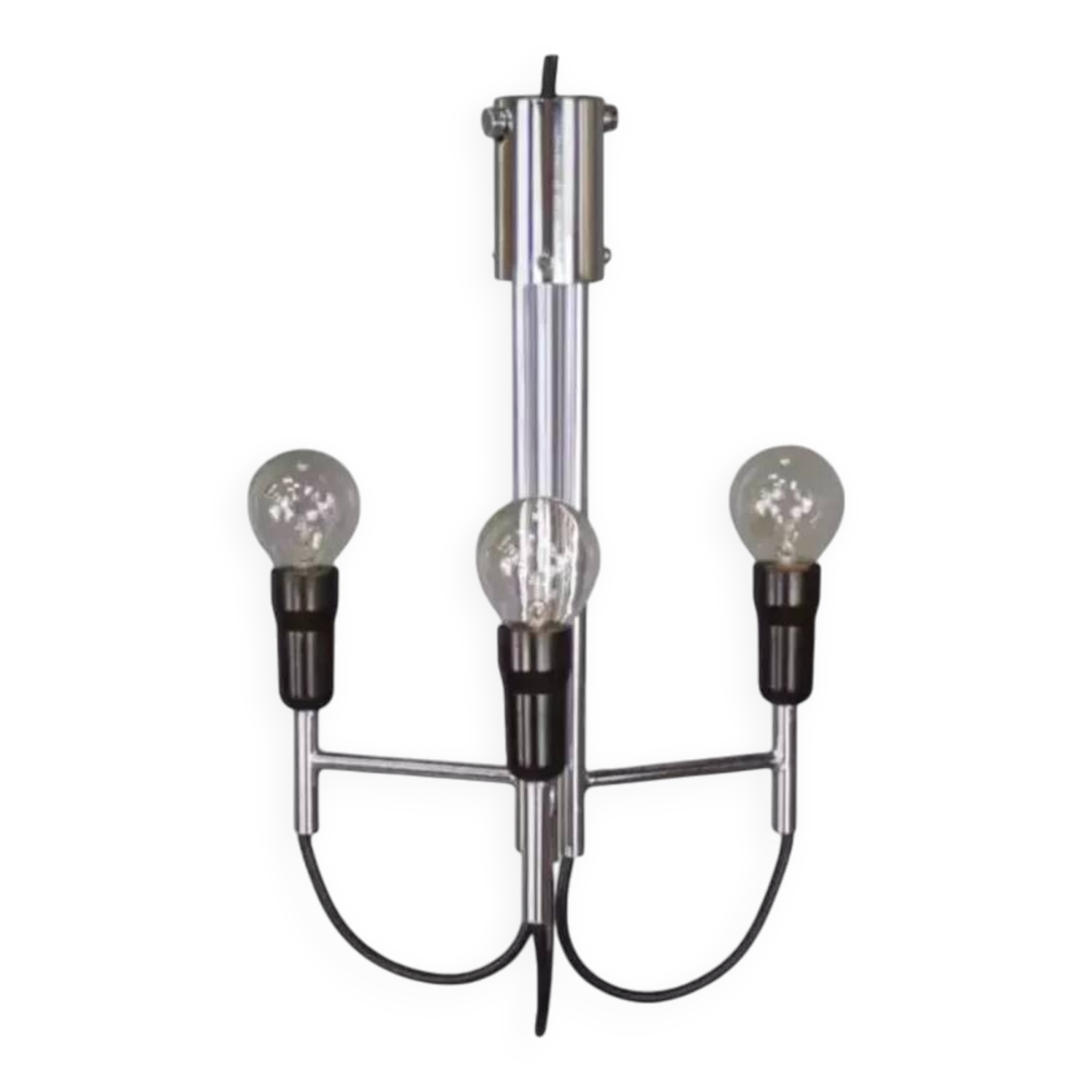Chrome pendant light, Italian design, 60s