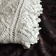 White cotton bedspread - sofa throw with geometric patterns