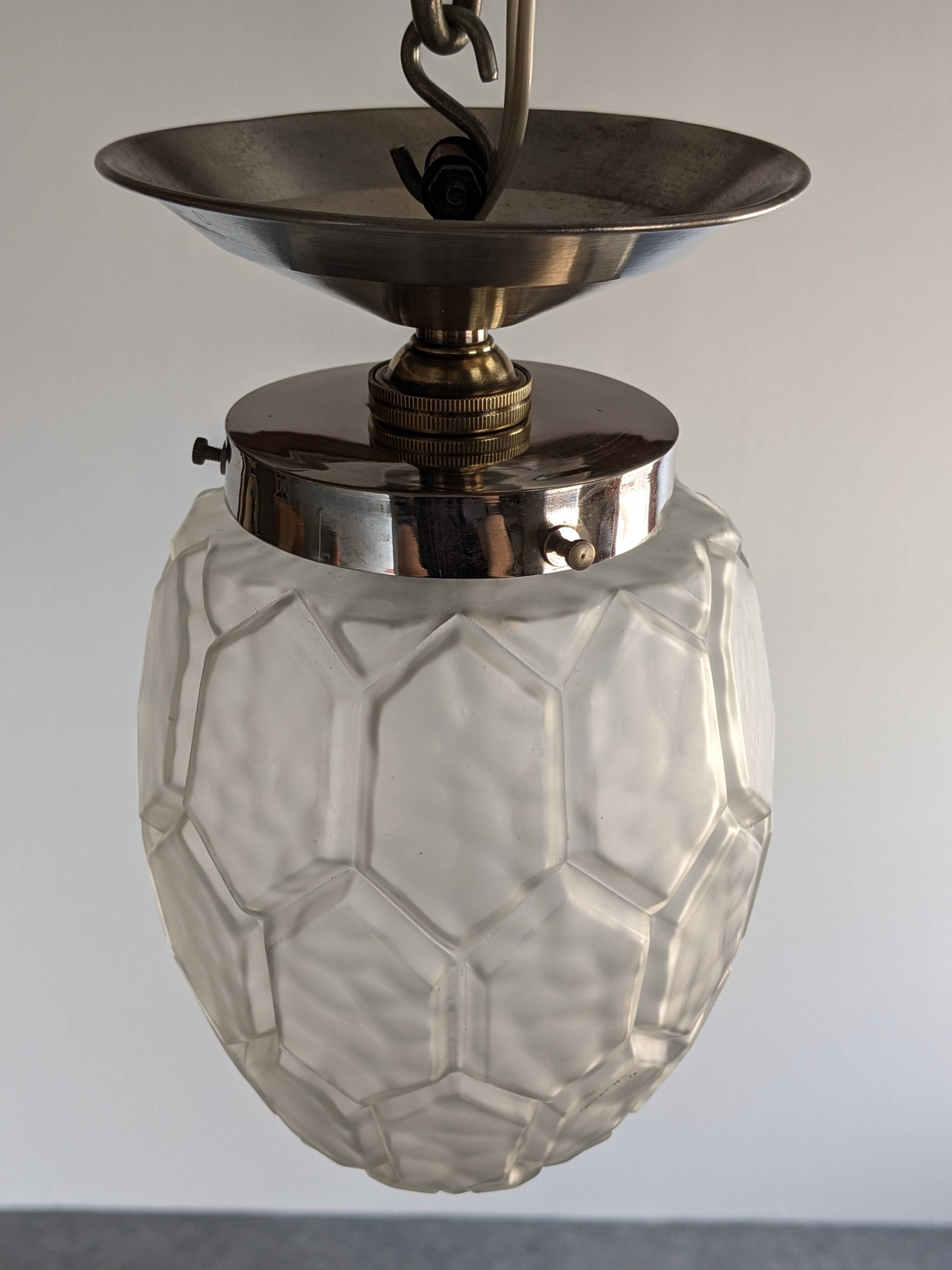 Art Deco ceiling light in frosted glass circa 1920