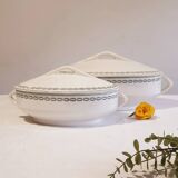 Service 7 pieces soup, dishes, saucer and ravine Sarreguemines Model Nobilis
