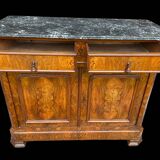 Louis Philippe period sideboard in walnut and marble top 1830's