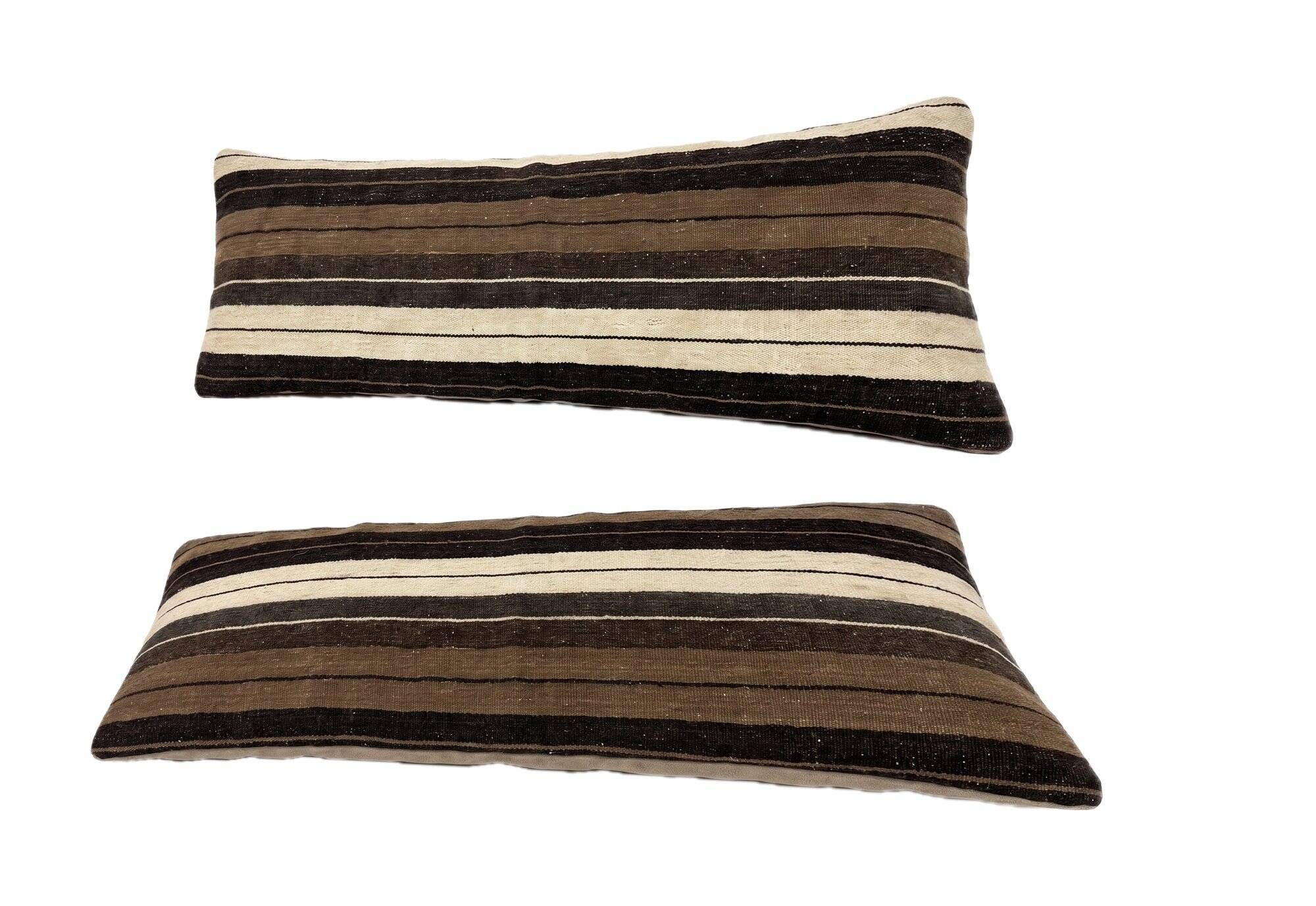 Set of 2 vintage kilim cushion covers 38x115 cm