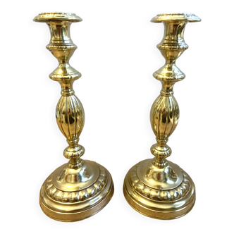 Ancienne paire de Bougeoirs Chandeliers Flambeaux Époque Louis Philippe