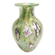Millefiori Green Murano Glass Vase with Murrines and Gold Leaf, Italy