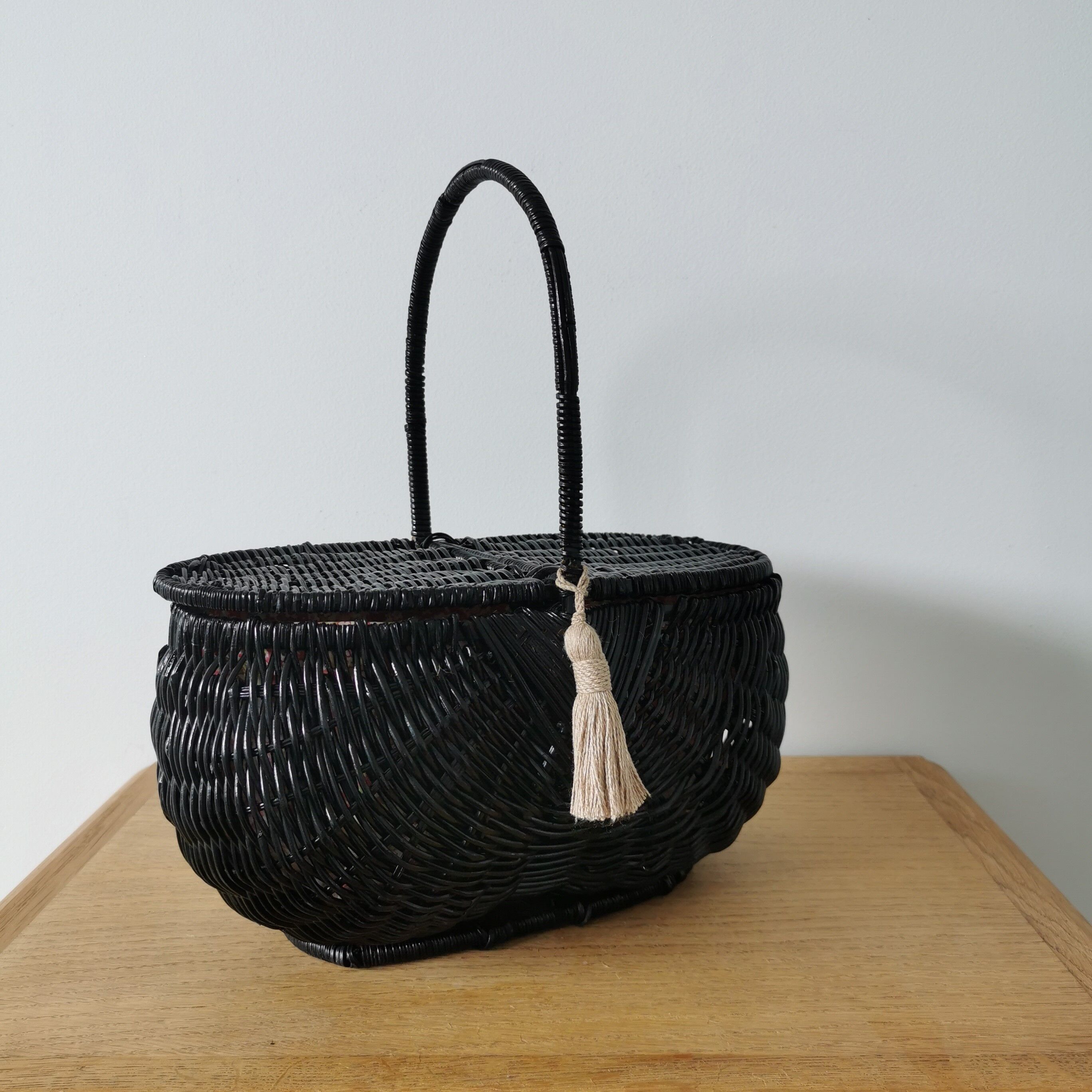 Black wicker basket