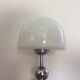 Lampe champignon vintage années 70 pied chromé  et globe opaline