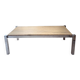 Table basse en métal chromé et travertin, 1970