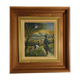 Painting of a character on his way to the mountains accompanied by exotic animals