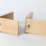 Paire de serre-livres en bois, style Bauhaus, années 1950