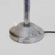 NIAM desk lamp with articulated head, dark green color and chrome. Art Deco