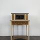 Lady Bonheur's desk, cerused and neo-rustic with highlights.