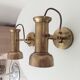 Pair of vintage wall sconces CVL in solid gold brass.
