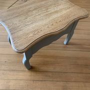 Table basse vintage en chêne, forme libre