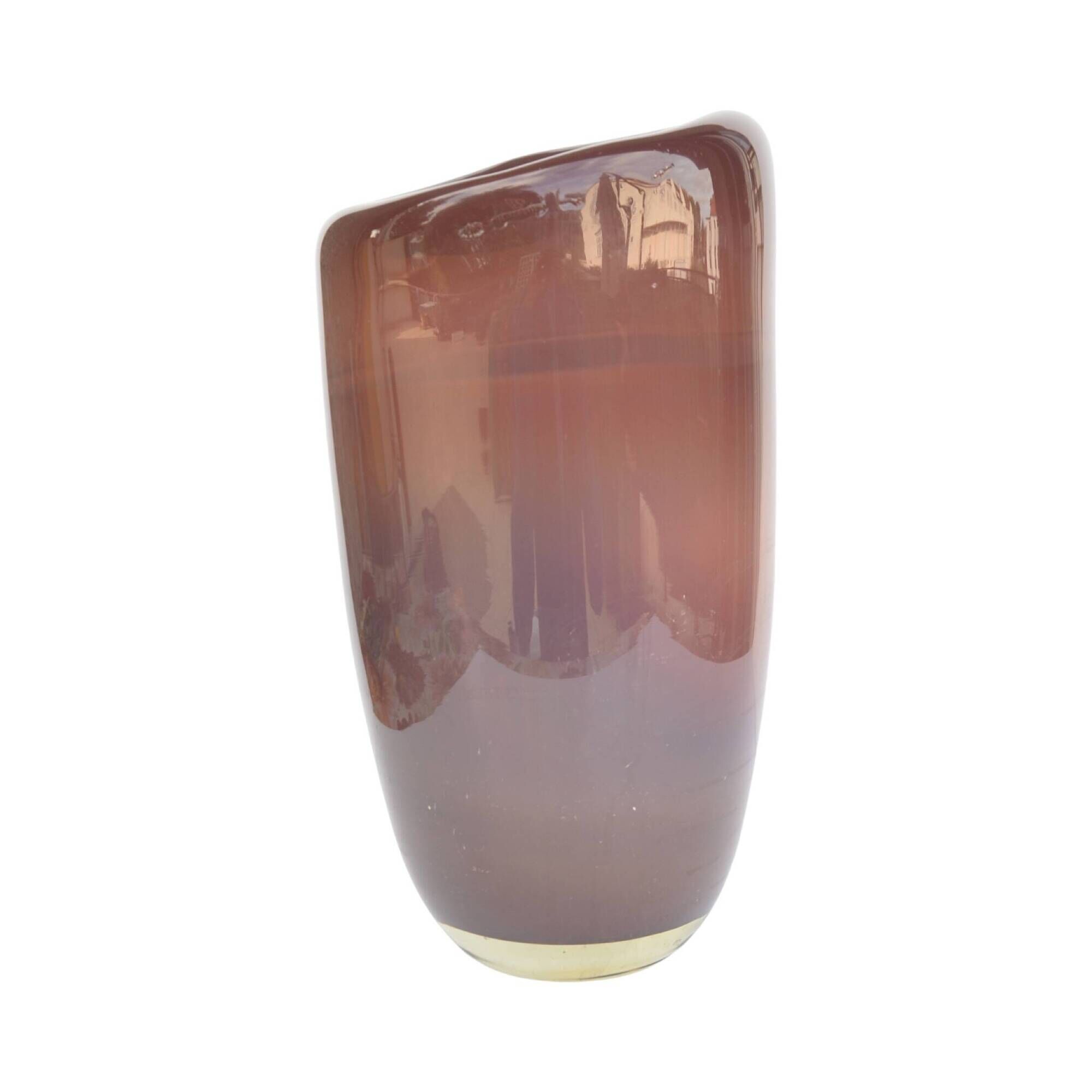 Large burgundy glass vase Vidrios San Miguel, Spain 1990s.