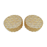 TWO PLAFONNIERS IN VERRE SOUFFLE