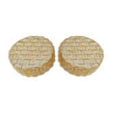 TWO PLAFONNIERS IN VERRE SOUFFLE