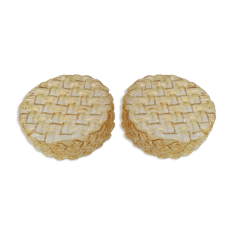 Deux plafonniers en verre soufflé