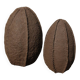 Duo sculpture art design egg planet ceramic black stoneware chamotte signé
