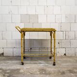 Carrello metallo laccato e vetro con vassoio Italia Anni '50