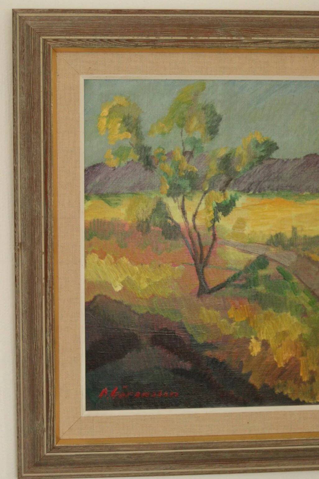 Landscape with barn by Bror Göransson