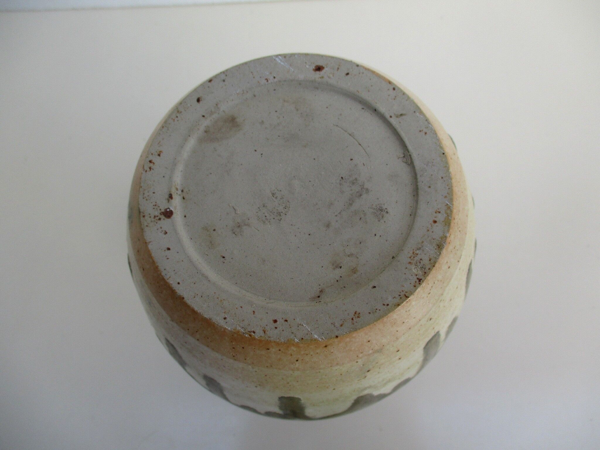 Enamelled sandstone vase