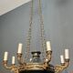 Important lustre de style Empire en bronze et tôle verte