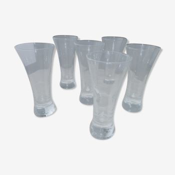 Set of 6 Pastis glasses with gauge