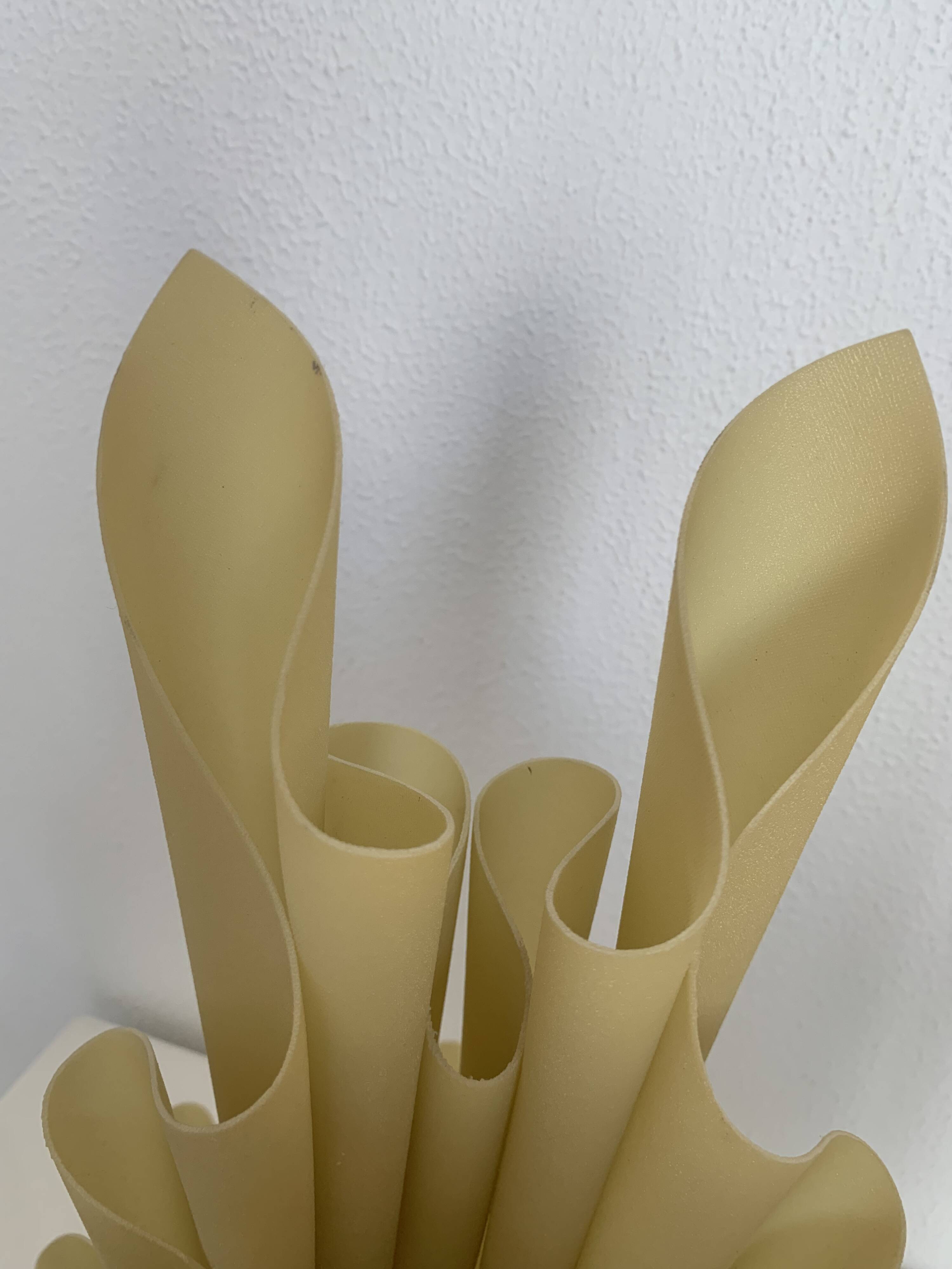 Vintage 1970 Georgia Jacob Corolle lamp, yellow flave - 51 cm