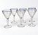 Set of 6 vintage bistro glasses – Art Deco style – Cobalt blue rim