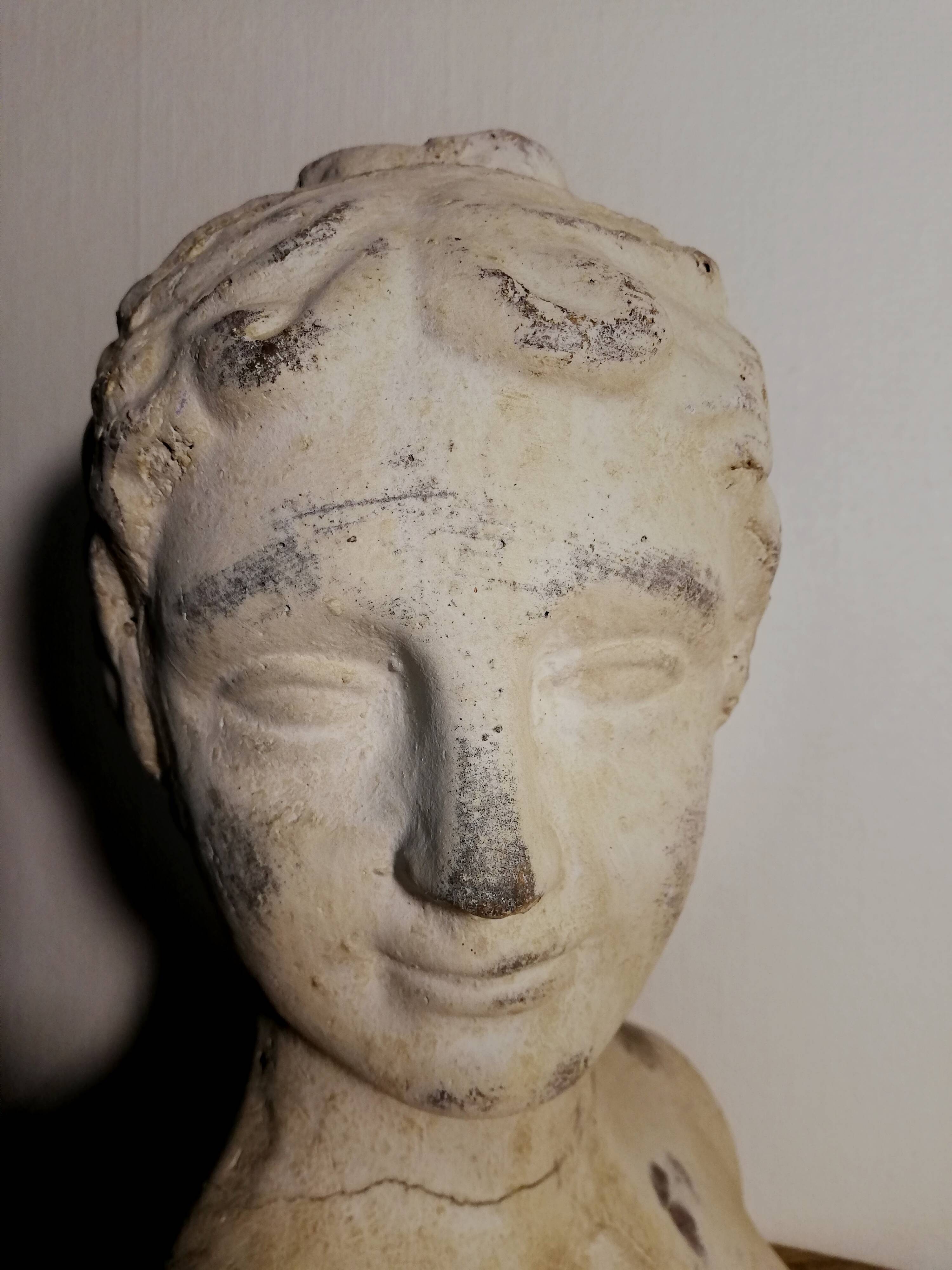 20th century plaster woman bust
