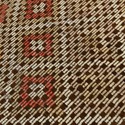 Green & Red Details Vintage Kilim Rug, Oushak Area Rug, 233x300Cm