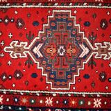 Tapis Vintage Hamadan en Laine, Années 1970, Élégance Intemporelle