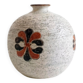 Bitossi by Aldo Londi Chamotte Ball Vase, Italy, 1960s