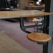 Fonte odesk and seamstress wall solid oak with removable seat 1930