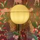 Lampadaire Américain verre et métal 200 cm design 1950.