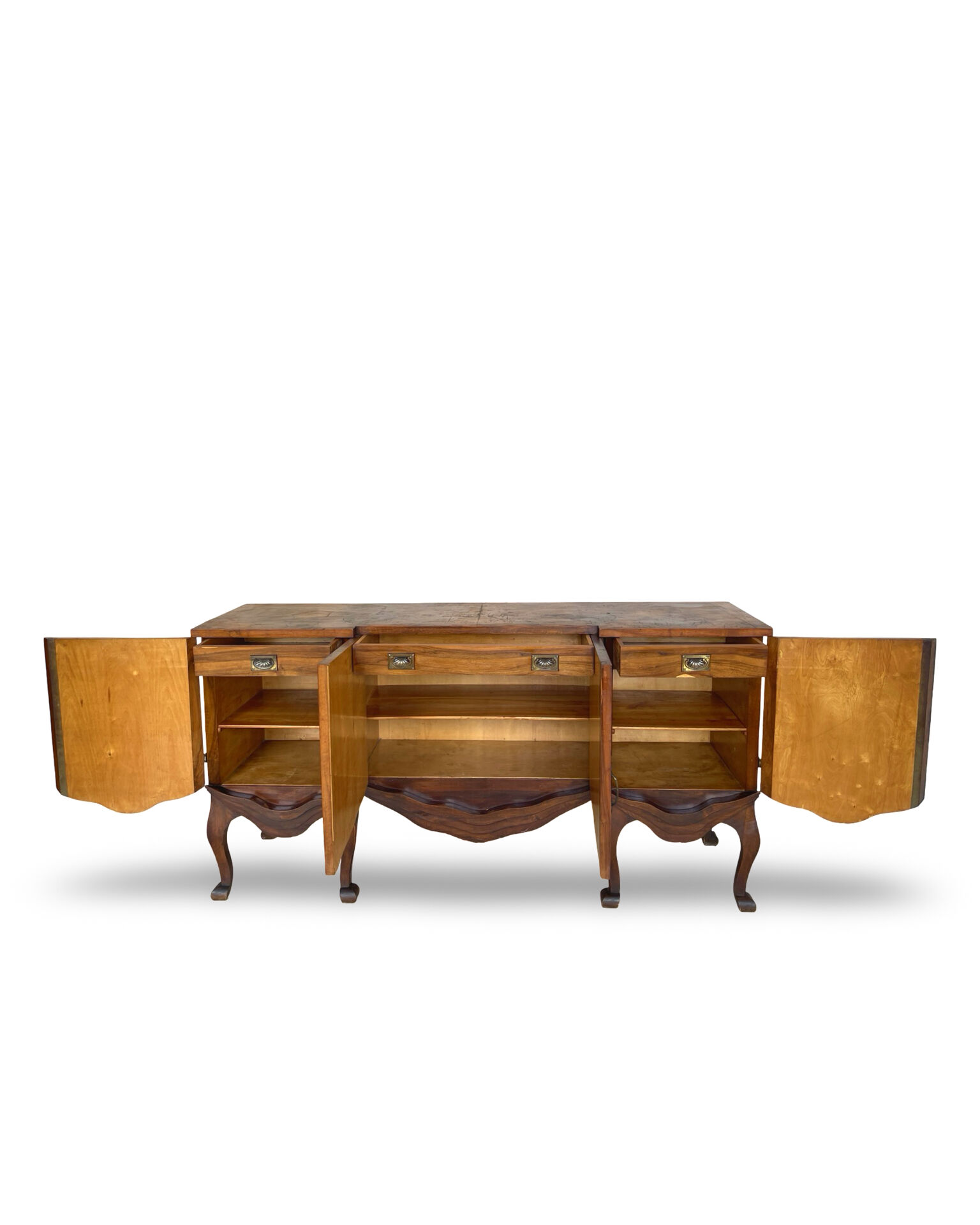Walnut buffet, antique Italian, 1930s.