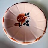 Antique Digoin Sarreguemines Frégate model dish with pink floral decoration