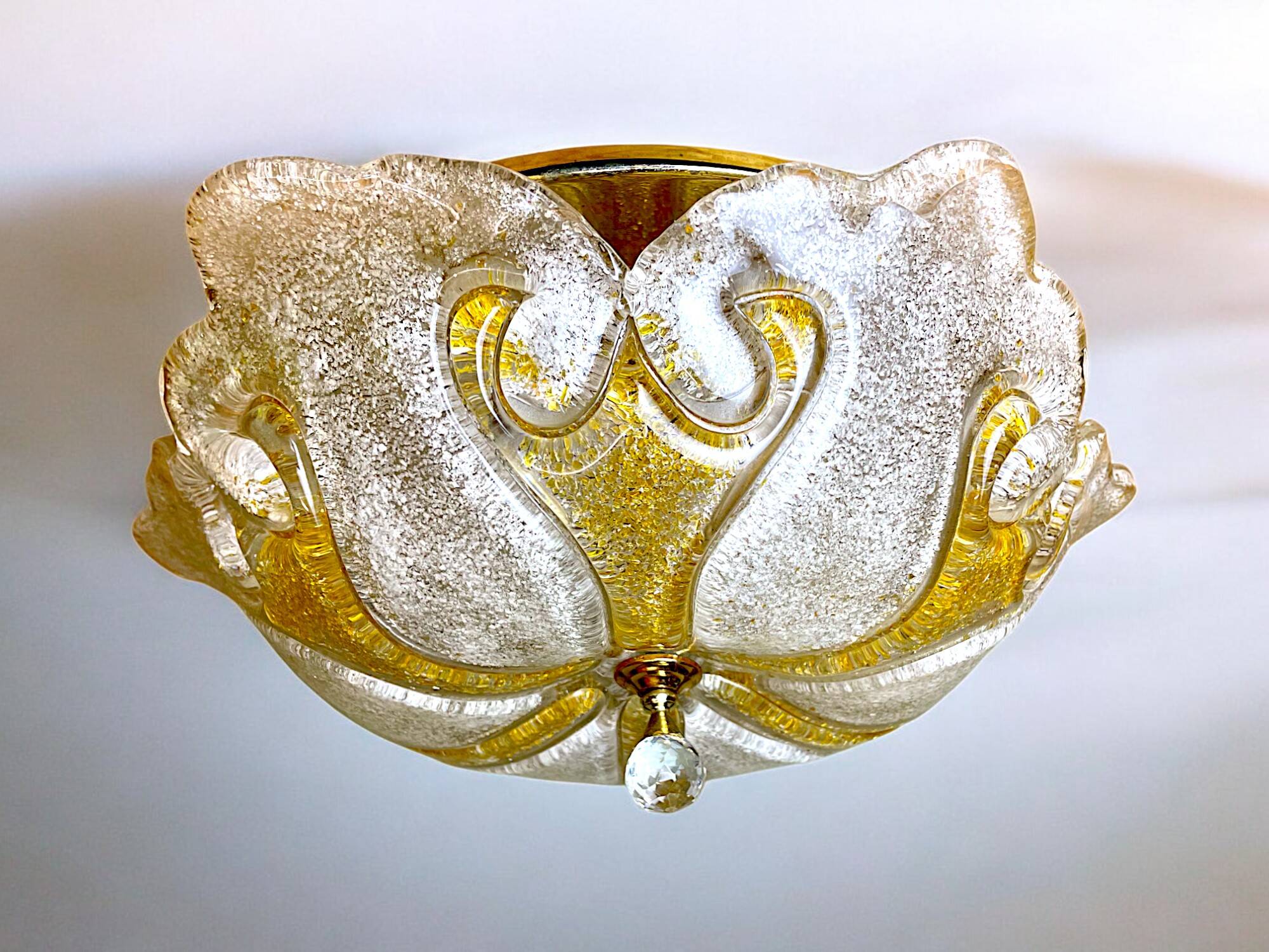 Murano glass effect flush mount light