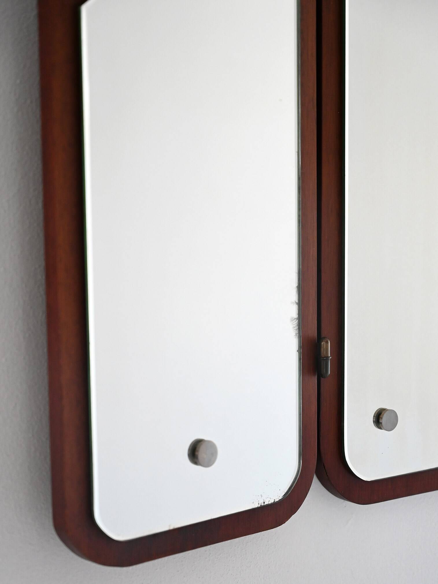 Vintage Scandinavian Mirror with Folding Side Panels