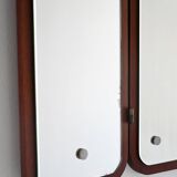 Vintage Scandinavian Mirror with Folding Side Panels