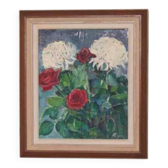 Original mid-century Swedish oil on panel – “Bloomer” by Hans Ripa – vintage & framed – 61.5 × 53 cm