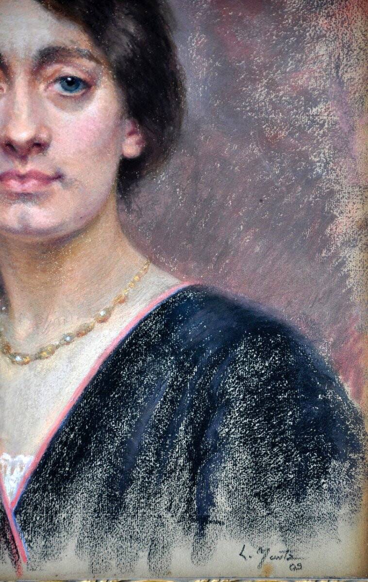 Pastel signed Laura Muntz 1909