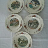 5 Plates Obernai Loux Sarreguemines ancient earthenware