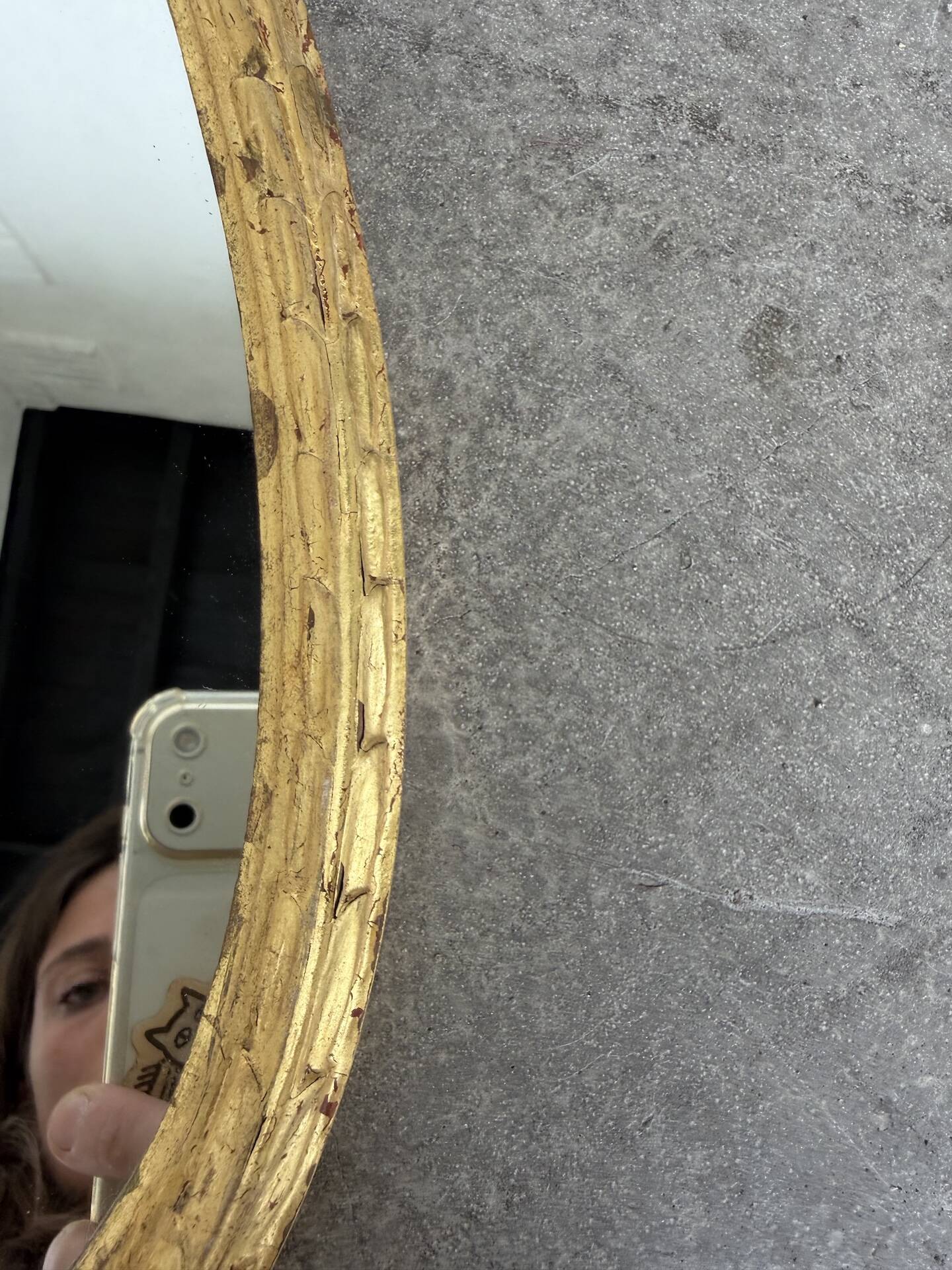 Pair of oval mirrors 1900 gilded stucco
