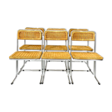 Bauhaus chaises en rotin circa 1970