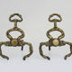 Old pair of chenets, fire dog in bronze and French neoclassical cast iron