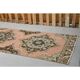 1970s Vintage Turkish Hand-Knotted Wool & Cotton Orange Runner Rug 81x386